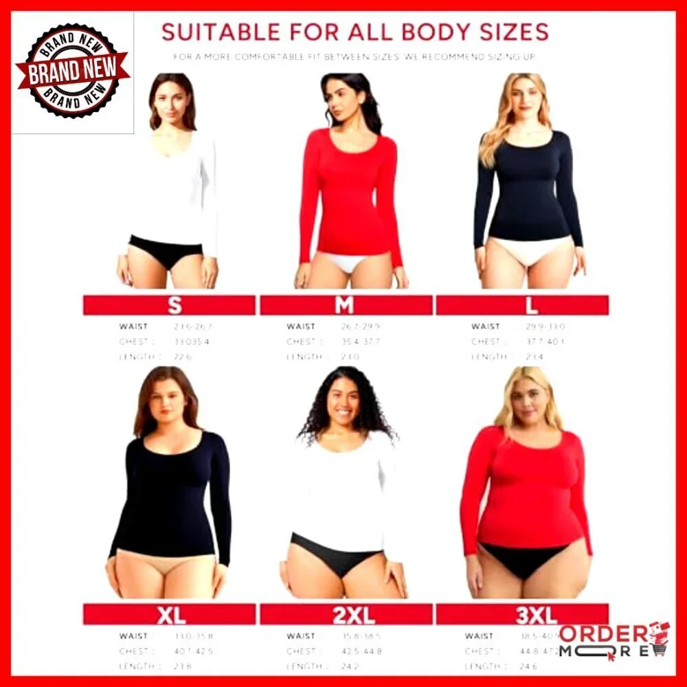 Seamless Tummy Control Long Sleeve Top Compression Shapewear Scoop Neck
